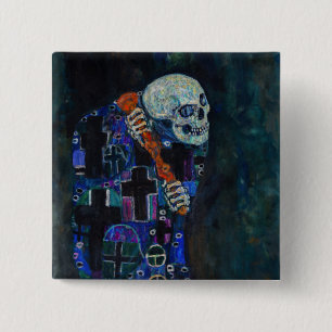 Gustav Klimt - Death and Life 15 Cm Square Badge