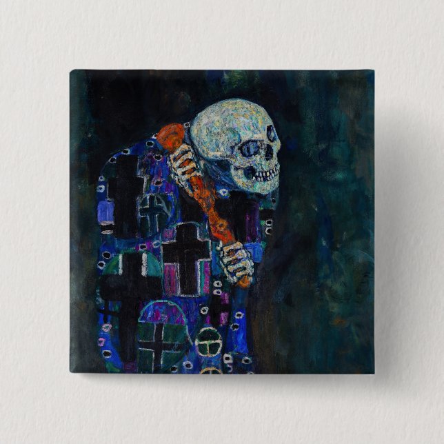 Gustav Klimt - Death and Life 15 Cm Square Badge (Front)