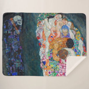 Gustav Klimt - Death and Life Sherpa Blanket