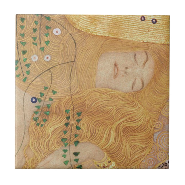 Gustav Klimt | Detail of Water Serpents I Ceramic Tile (Front)
