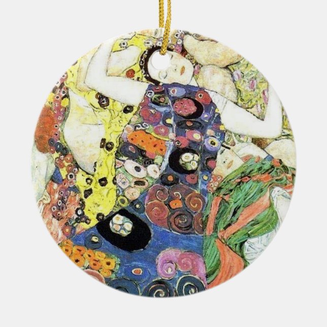 Gustav Klimt Die Jungfrauen Ceramic Ornament (Front)