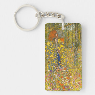 Gustav Klimt Farm Garden with Crucifix Key Ring