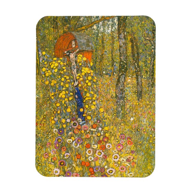 Gustav Klimt Farm Garden with Crucifix Magnet (Vertical)