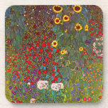 Gustav Klimt Farm Garden with Sunflowers Coasters<br><div class="desc">Gustav Klimt Farm Garden with Sunflowers coasters. Oil painting on canvas from 1905-06. Though Klimt is most recognised for his gold period that produced classic works like The Kiss and Portrait of Adele Bloch Bauer, the artist also produced some tremendously charming landscape paintings. Garden Farm with Sunflowers features a rich...</div>
