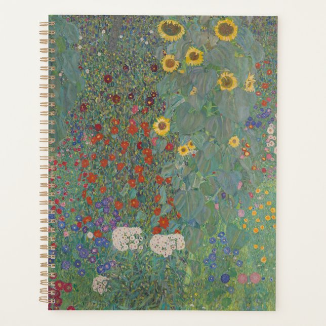 Gustav Klimt -Farm Garden with Sunflowers Fine Art Planner (Front)