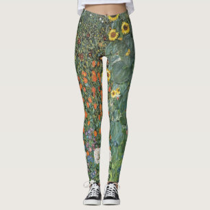 Gustav Klimt Farm Garden with Sunflowers GalleryHD Leggings
