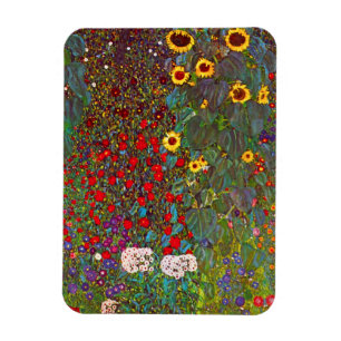 Gustav Klimt Farm Garden with Sunflowers Magnet