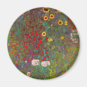 Gustav Klimt Farm Garden with Sunflowers Magnet