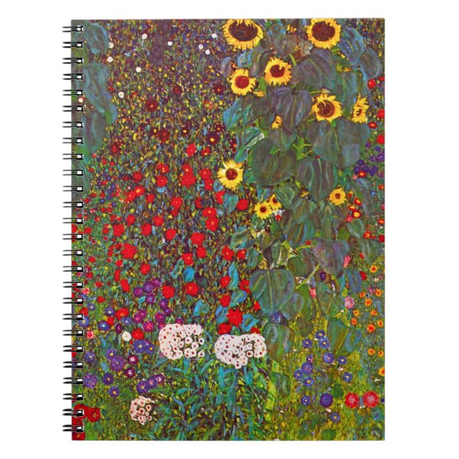 Gustav Klimt Farm Garden with Sunflowers Notebook (Front)