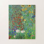Gustav Klimt Farm Garden With Sunflowers Painting Jigsaw Puzzle<br><div class="desc">Gustav Klimt Farm Garden With Sunflowers Floral Vintage Art Nouveau Painting</div>
