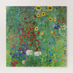 Gustav Klimt Farm Garden With Sunflowers Painting Jigsaw Puzzle<br><div class="desc">Gustav Klimt Farm Garden With Sunflowers Floral Vintage Art Nouveau Painting</div>