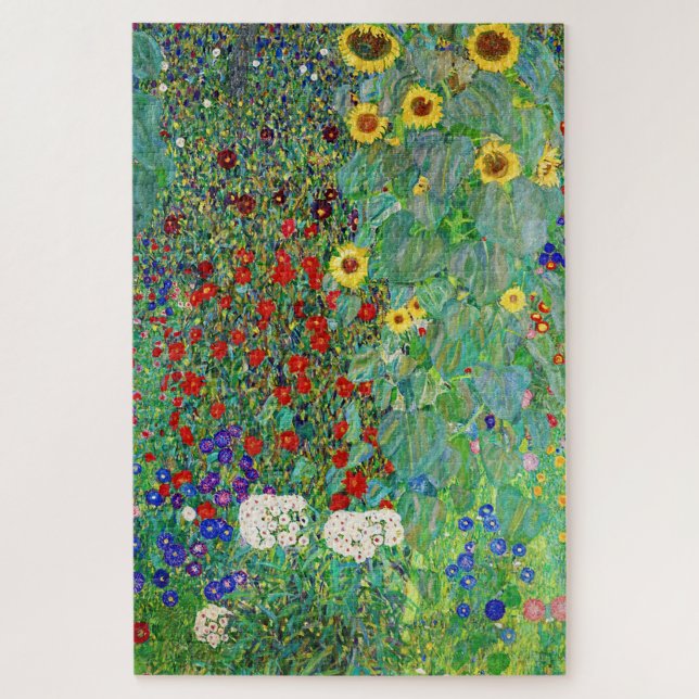 Gustav Klimt Farm Garden With Sunflowers Painting Jigsaw Puzzle (Vertical)