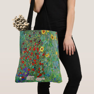Gustav Klimt Farm Garden With Sunflowers Painting Tote Bag