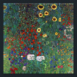 Gustav Klimt Farm Garden with Sunflowers  Photo Print<br><div class="desc">Photo Print featuring Gustav Klimt’s painting Farm Garden with Sunflowers (1907). A beautiful garden of sunflowers and exquisite blue,  red,  purple,  pink,  and white flowers. A great gift for fans of Art Nouveau and Austrian art.</div>