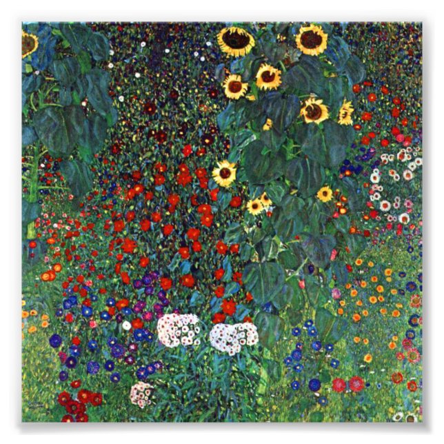 Gustav Klimt Farm Garden with Sunflowers  Photo Print (Front)
