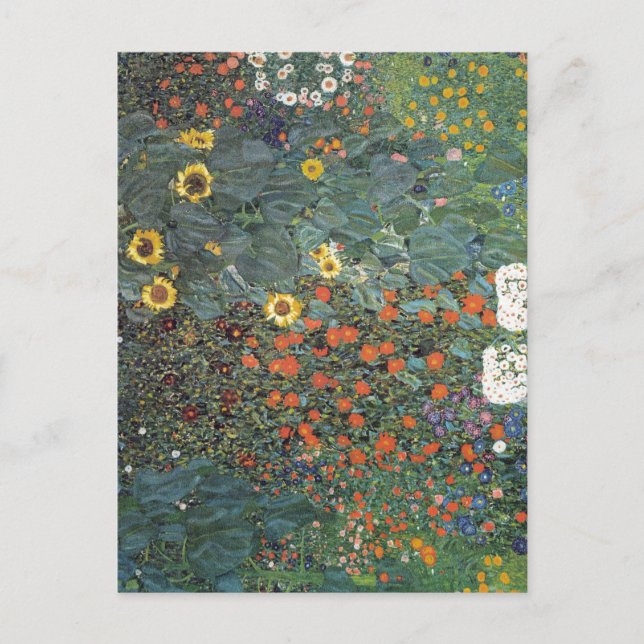 Gustav Klimt Farm Garden with Sunflowers Postcard (Front)