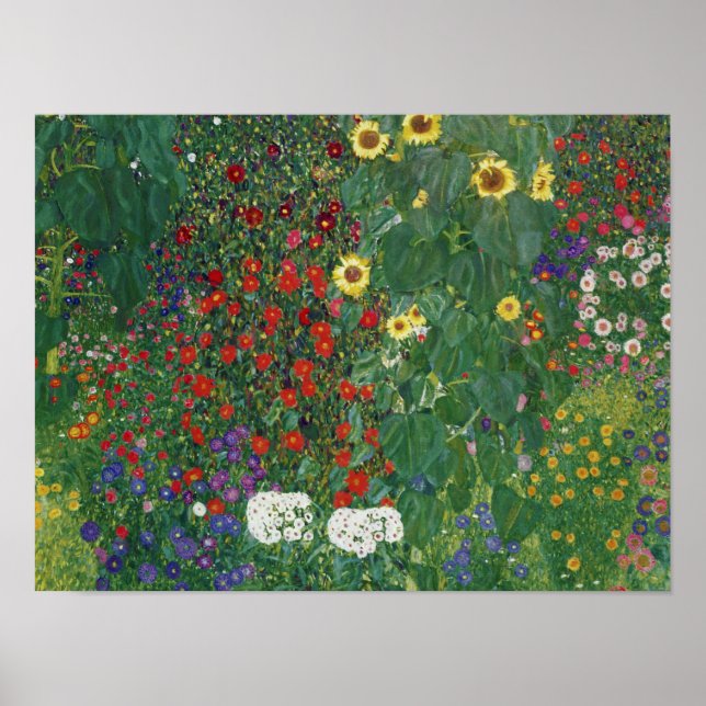 Gustav Klimt - Farm Garden with Sunflowers Poster (Front)