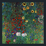 Gustav Klimt Farm Garden with Sunflowers Poster<br><div class="desc">Poster featuring Gustav Klimt’s painting Farm Garden with Sunflowers (1907). A beautiful garden of sunflowers and exquisite blue,  red,  purple,  pink,  and white flowers. A great gift for fans of Art Nouveau and Austrian art.</div>