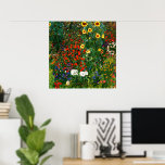 Gustav Klimt - Farm Garden with Sunflowers Poster<br><div class="desc">Fine art painting by Gustav Klimt,  Farm Garden with Sunflowers</div>
