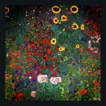 Gustav Klimt Farm Garden with Sunflowers Poster<br><div class="desc">Poster featuring Gustav Klimt’s painting Farm Garden with Sunflowers (1907). A beautiful garden of sunflowers and exquisite blue,  red,  purple,  pink,  and white flowers. A great gift for fans of Art Nouveau and Austrian art.</div>