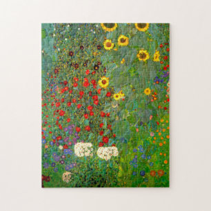 Gustav Klimt Farm Garden with Sunflowers Puzzle