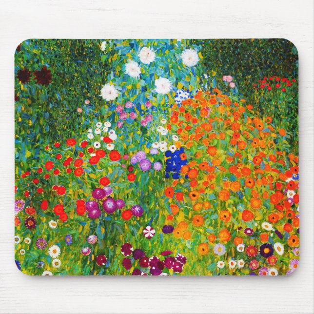 Gustav Klimt , "Farmhouse garden" Mouse Pad (Front)