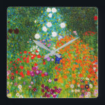 Gustav Klimt , "Farmhouse garden" Square Wall Clock<br><div class="desc">私 はKlimtが 好 き な 人</div>