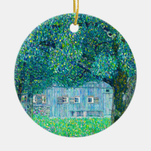 Gustav Klimt Farmhouse in Upper Austria Ceramic Ornament