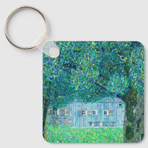 Gustav Klimt Farmhouse in Upper Austria Key Ring