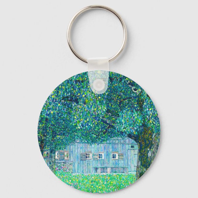 Gustav Klimt Farmhouse in Upper Austria Key Ring (Front)
