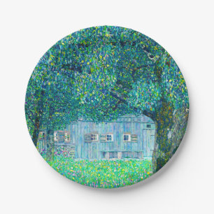 Gustav Klimt Farmhouse in Upper Austria Paper Plate