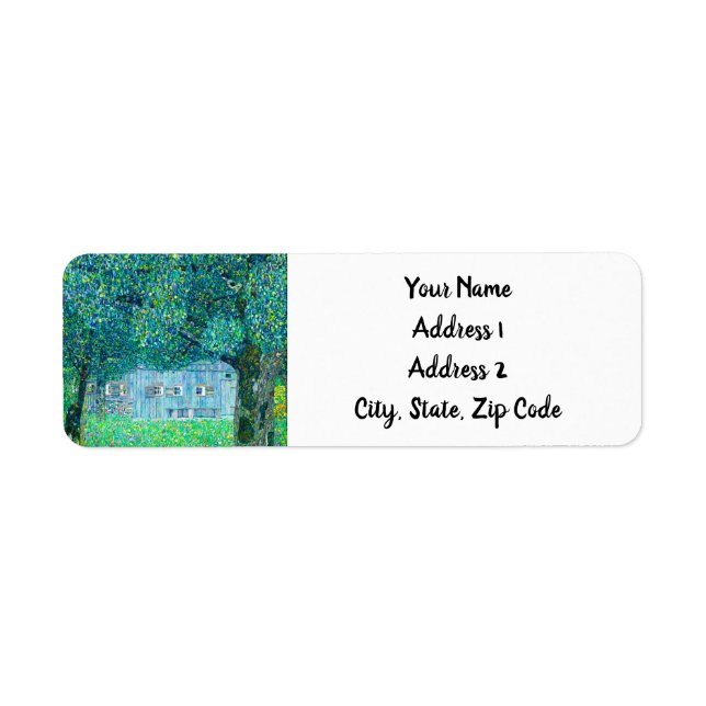 Gustav Klimt Farmhouse in Upper Austria Return Address Label (Front)