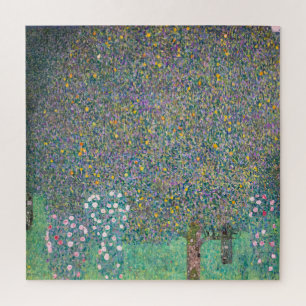 Gustav Klimt fine art - Rosebushes under the Trees Jigsaw Puzzle