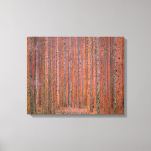 Gustav Klimt Fir Forest Tannenwald Red Trees Canvas Print