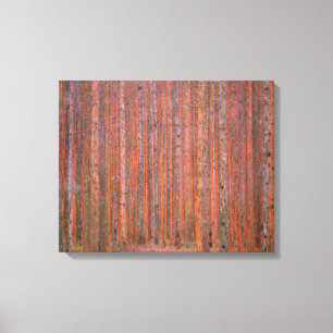 Gustav Klimt Fir Forest Tannenwald Red Trees Canvas Print