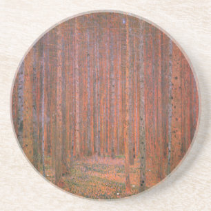 Gustav Klimt Fir Forest Tannenwald Red Trees Coaster