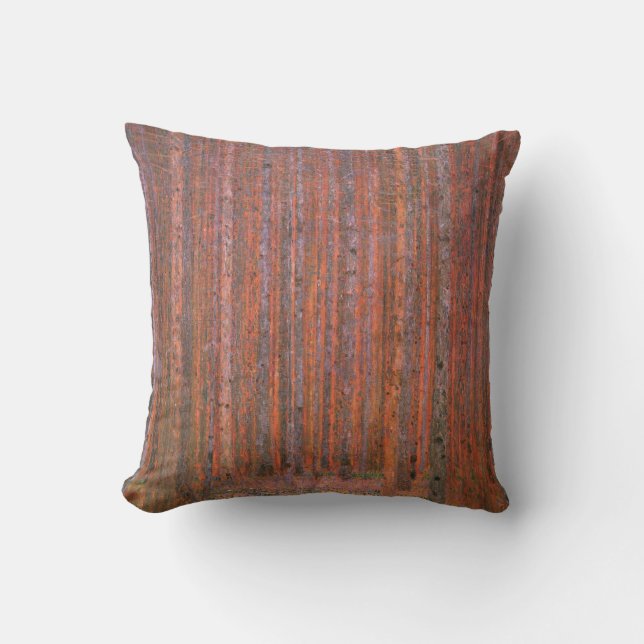 Gustav Klimt Fir Forest Tannenwald Red Trees Cushion (Front)