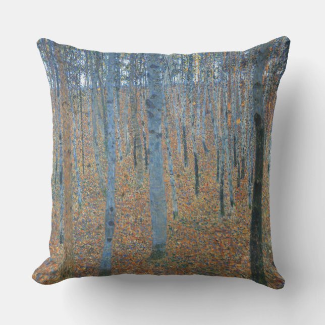 Gustav Klimt Fir Forest Tannenwald Red Trees Cushion (Front)
