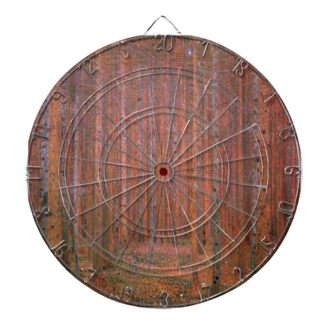 Gustav Klimt Fir Forest Tannenwald Red Trees Dartboard (Front)