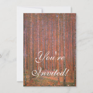 Gustav Klimt Fir Forest Tannenwald Red Trees Invitation