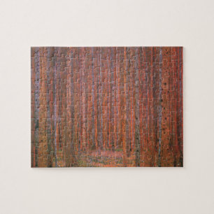Gustav Klimt Fir Forest Tannenwald Red Trees Jigsaw Puzzle