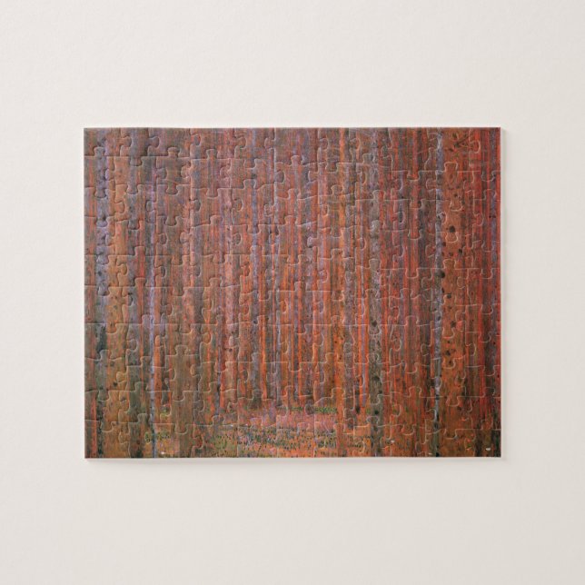 Gustav Klimt Fir Forest Tannenwald Red Trees Jigsaw Puzzle (Horizontal)