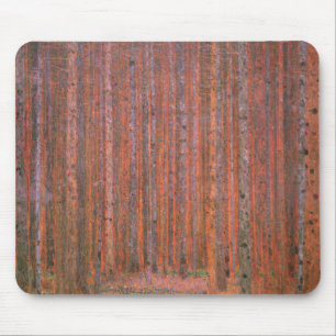 Gustav Klimt Fir Forest Tannenwald Red Trees Mouse Pad