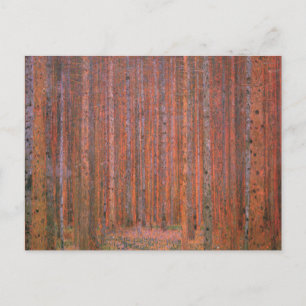 Gustav Klimt Fir Forest Tannenwald Red Trees Postcard