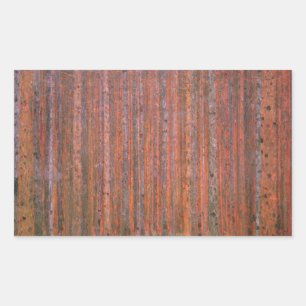 Gustav Klimt Fir Forest Tannenwald Red Trees Rectangular Sticker