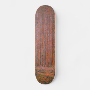 Gustav Klimt Fir Forest Tannenwald Red Trees Skateboard