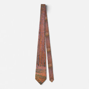 Gustav Klimt Fir Forest Tannenwald Red Trees Tie