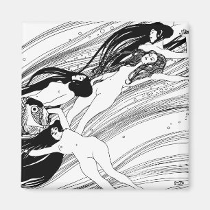 Gustav Klimt - Fish Blood Surreal Japanese Art Magnet