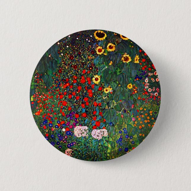 Gustav Klimt Flower Garden 6 Cm Round Badge (Front)
