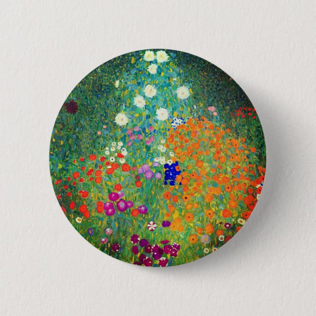 Gustav Klimt Flower Garden 6 Cm Round Badge (Front)